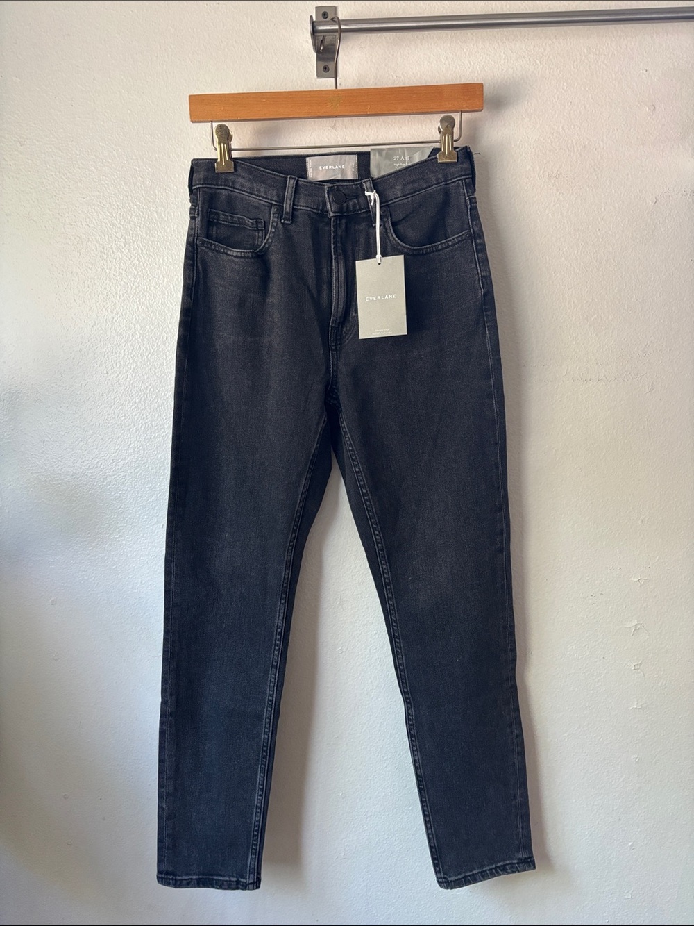NWT Everlane High-Rise Skinny Jean in Washed Black - 27 Ankle
